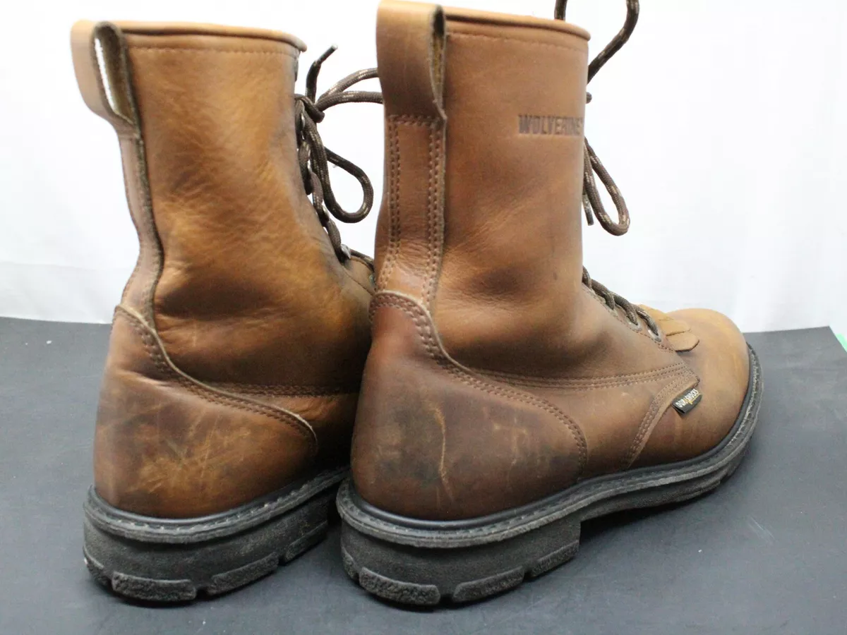 Wolverine Boots Size 11D Roper type with Laces Great Tread Very