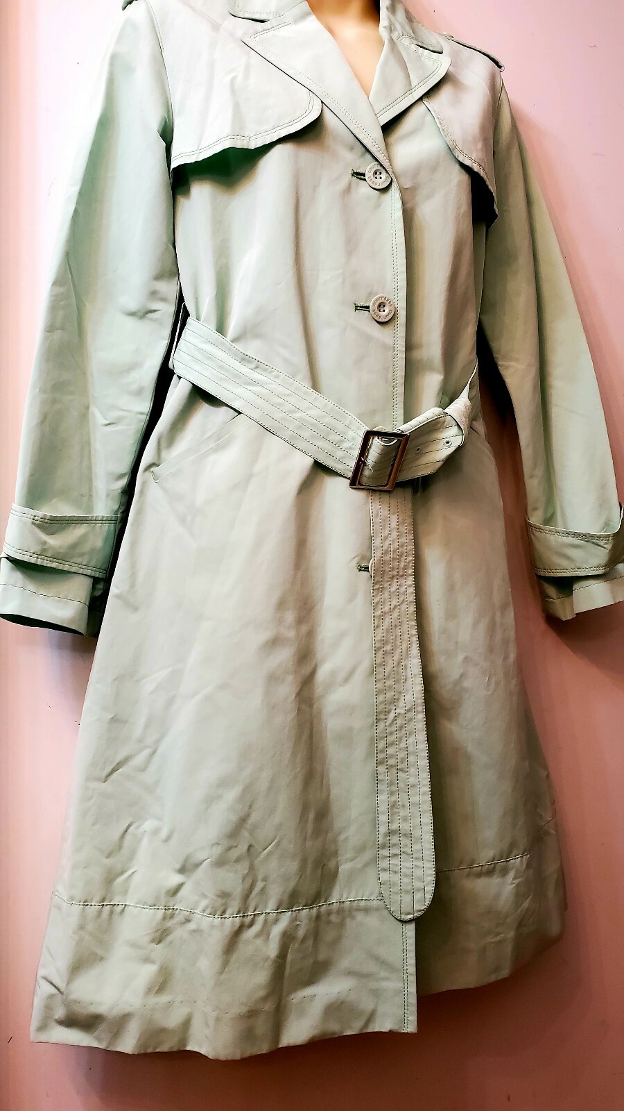 Vintage Courrèges Mint Green Trench Coat size 38 Gem