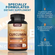 Turmeric Curcumin 2600mg-Highest Potency 95 -with BioPerine Black Pepper Extract