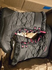 Columbia Youth Minx Mid II Waterproof Omni-Heat Girls Boots Grey/purple New