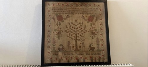 1831 Antique Needlework Sampler Alice Middleton Framed Folk Art