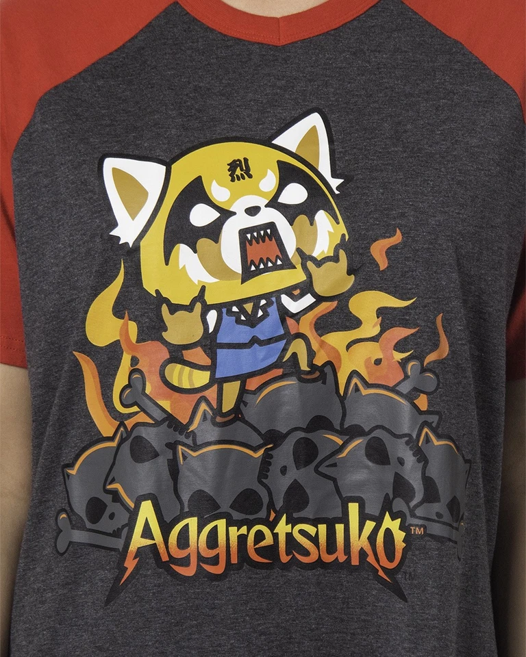 Aggresuko 女式 Raging on Skulls 睡衣 睡衣 Raglan 睡袍 — 第 2/3 张图片