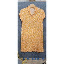 Terra & Sky Long Yellow Summer Button-Up Front Short Sleeve Dress Size 2X