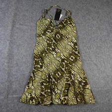 Cavalli Dress Womens 46 Extra Large NWT Mini Green Snake Print Y2K 90s Fit Flare