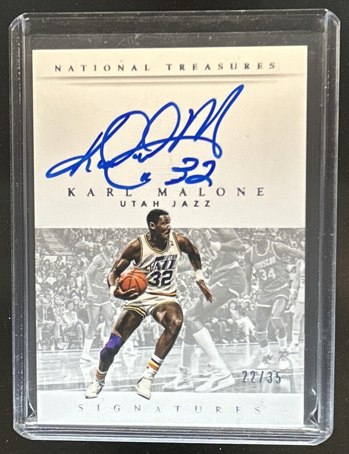 2014-15 Panini National Treasures Karl Malone Signatures Auto #/35 Jazz