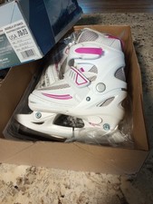 Lake Placid Summit Girls Adjustable Ice Skates J10 J13 White Pink LP104GS NIB