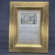 Orig Illustrated Song Sheet "The Blind Boy" Colley Cibber  Richard Leveridge