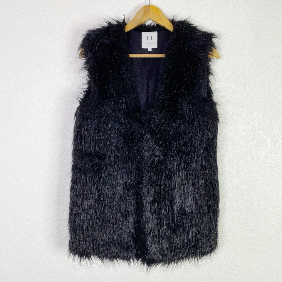 Chaleco Halston Heritage para mujer talla 4 negro de piel sintética precio de venta sugerido por el fabricante $221 Foto 2 de 4