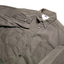 Vintage Levis Denim Button Up Shirt Red Tab Mens L Oversized Army Green Y2K 90s