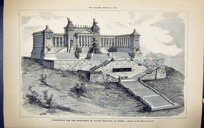 Altes Wettkampfdenkmal Victor Emanuel Rom Schmitz Gebäude 1884 Ar viktorianisch