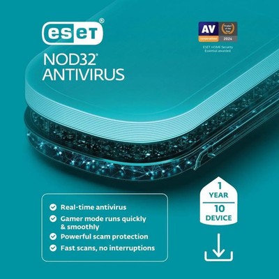 ESET NOD32 Antivirus 2026 - 10 Devices / 1 Year. USA ONLY. Fast Delivery