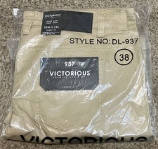 MEN'S VICTORIOUS PREMIUM JEANS 38WX34L SKINNY FIT STRETCH NIP KHAKI