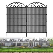 4 Panels No Dig Tall Garden Fence Panel   48" H X 10.5' L Rustproof Metal Dog...