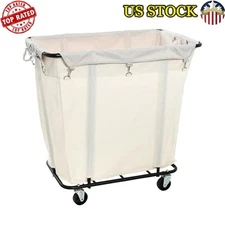 Commercial Laundry Cart Rolling Casters Metal Frame Fabric Liner Laundry Sorter