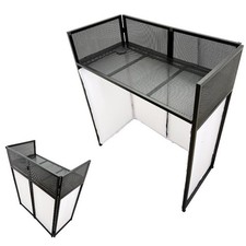 Portable Foldable DJ Table and Movable Disc Playing Table DJ Booth Steel Frame