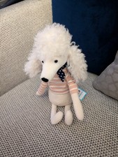 Jellycat Beatnik Buddy Poodle Puppy Dog White with Pink Sweater