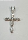 925 Sterling CZ Cross Pendant 1.3g — photo 1