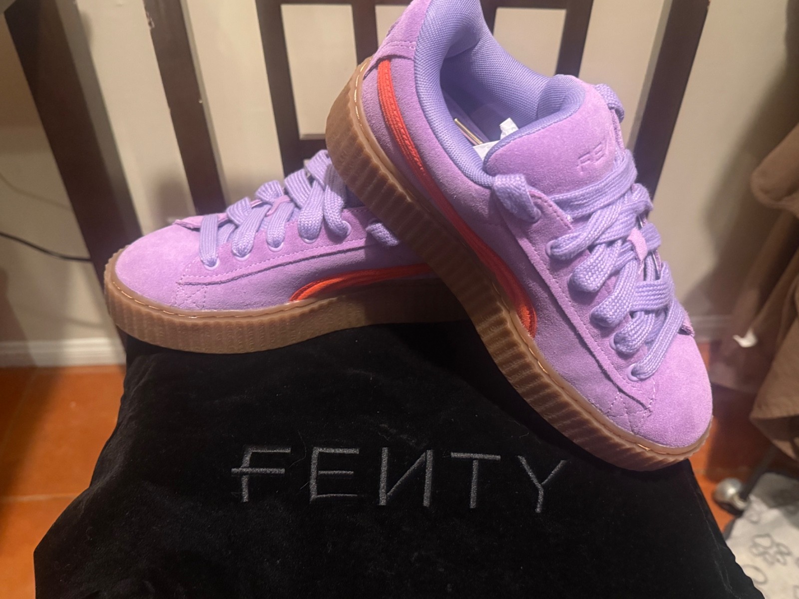 Fendi x Puma Suede Platform Sneakers – Fuchsia & Burnt Orange -New in Box