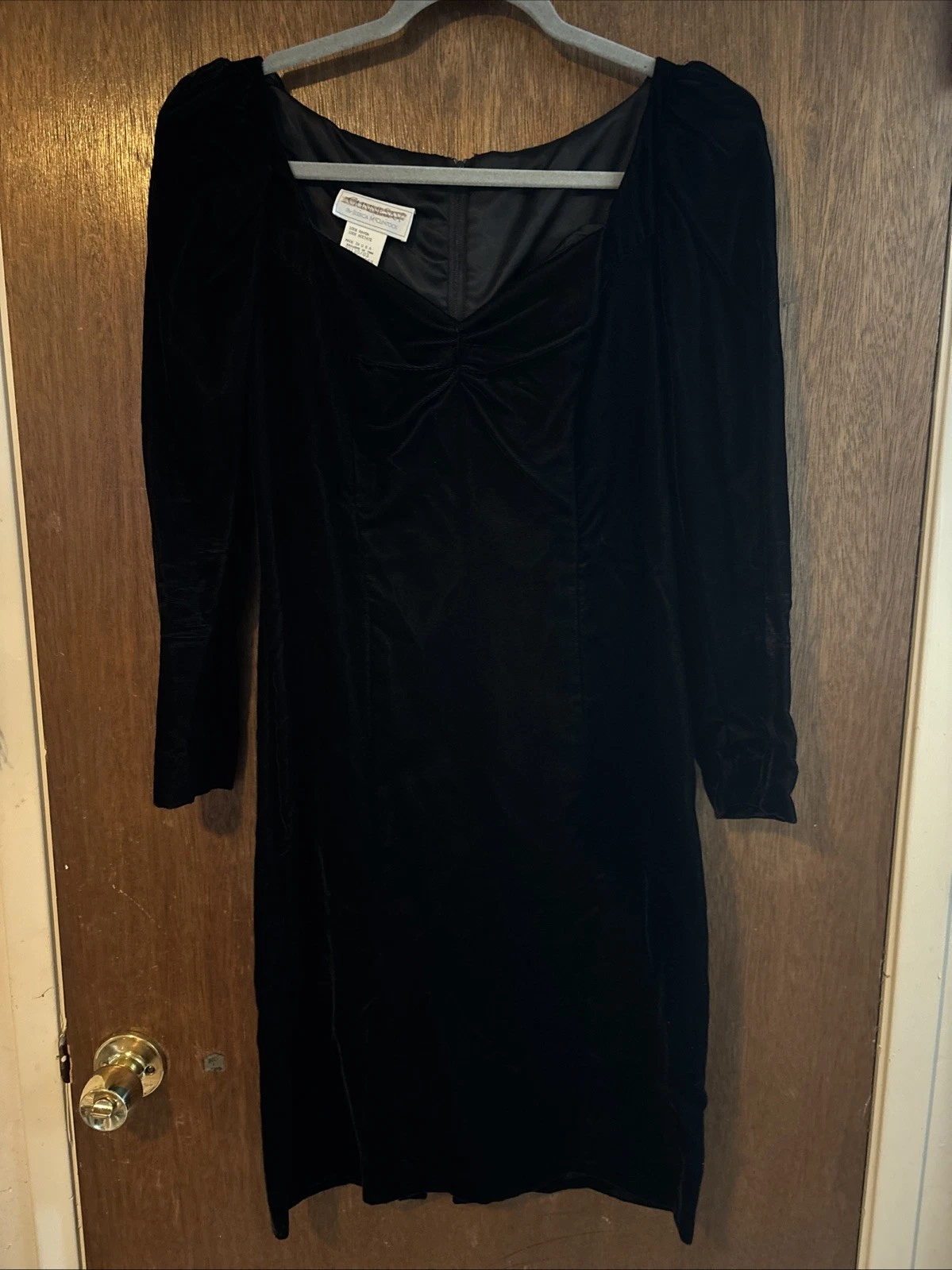 vintage gunne sax by jessica mcclintock black velvet dress sz 9 dark romantic