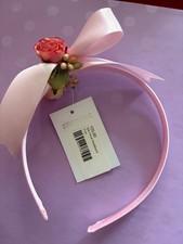 Adorable Pink Flower Satin Ribbon Girl Headband Hair Accessory NEW