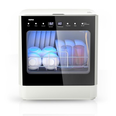 Tischgeschirrspüler Mini Geschirrspüler Dual-Spülmaschine 5Modi 42cm Freistehen