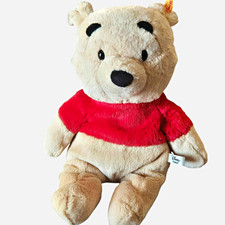 STEIFF Disney Originals Winnie the Pooh Plush Soft Toy with Red Shirt, Disney