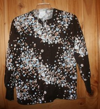 UA SCRUBS Brand scrub JACKET size: XS FANCY Brown w/ many colors BARELY WORN