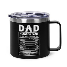Funny Coffee Tumbler, 14 oz, Nutrition Facts Design  14 oz stainless steel c...