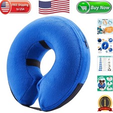 Soft Inflatable Dog Cone Alternative for Comfortable Recovery - Large, Blue