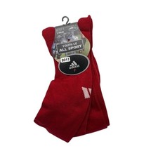 NEW 2 Pairs Adidas All Sport Socks Over The Calf Red/White Youth LG Size 3-9