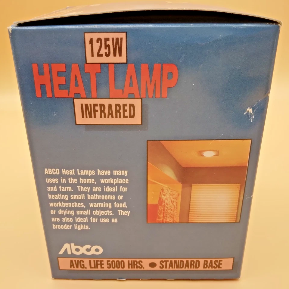 Vtg Abco Heat Lamp Bulb R-40 125 Watt Infrared Glass Lamp Bulb Standard 2 Pack - Image 4 of 4