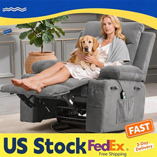 Heavy Duty Oversized Swivel Glider Rocker Recliner Chair Massage Heat 400lb