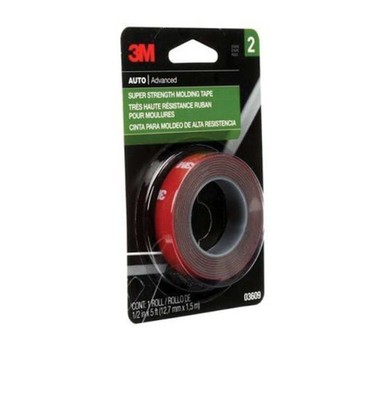 3M 03609 Automotive Car Molding Tape Double Sided 1/2 in. x 5ft. Attachment Tape