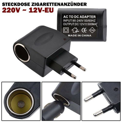 Auto Adapter Steckdose Stecker Konverter Zigarettenanzünder 220V AC zu 12V DC - Bild 12 von 12