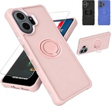 For TCL NxtPaper 70 Pro 5G Case Pink Ring Stand Screen Protector Phone Cover