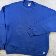 Vintage Russell Athletic Sweatshirt Mens Large Blue Fleece Crewneck USA Pullover