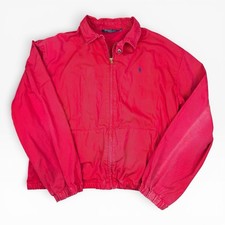 Vintage Polo Ralph Lauren Crimson Red Harrington Jacket Men  s Size L Fits Medium