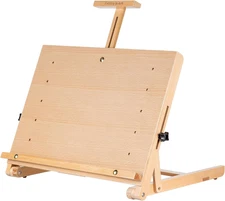 Beechwood Tabletop Easel, Wooden Drawing Board Easel, Adjustable Desktop Easel f
