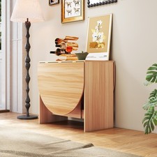 Folding Multifunction Table Drop Leaf Extendable Dining Table-Natural