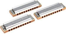 Hohner Marine Band 1896 Pro Pack 3-piece Harmonica Set 3-pack Bundle