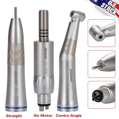 Dental Low Speed Contra Angle+Straight+Air Motor Handpiece Inner Water Kit 4Hole