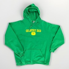 John Deere Fleece Hoodie Mens Size XL Country Dad Workwear Farm Logo Tractor