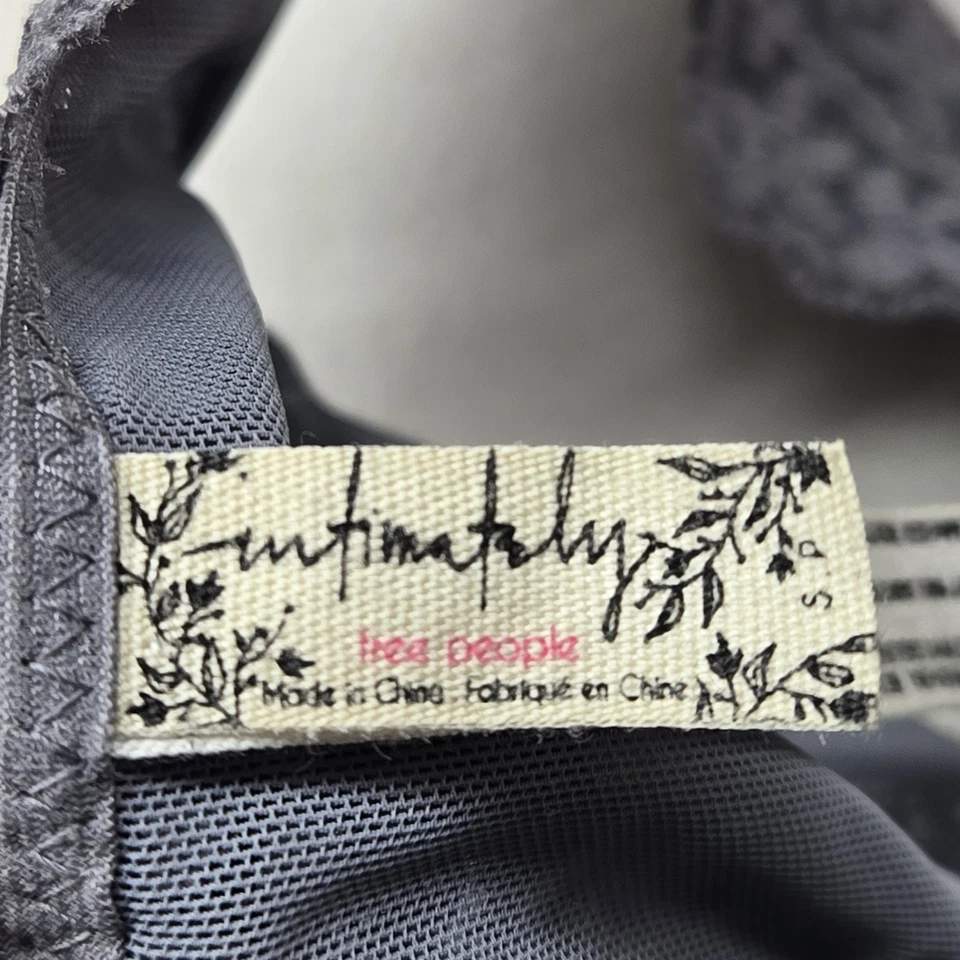 Sujetador Free People Mujer S Gris Floral Bralette Inalámbrico Encaje Malla Correa Foto 4 de 4