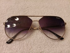 Quay Hold Please 126 Gold Aviator Sunglasses Gradient Lens FOR PARTS OR REPAIR