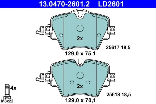 2x ✅Fits ATE 13.0470-2601.2 Brake Pad Set, disc brake 13.0470-2601.2 ⭐UK Seller⭐ - Image 2