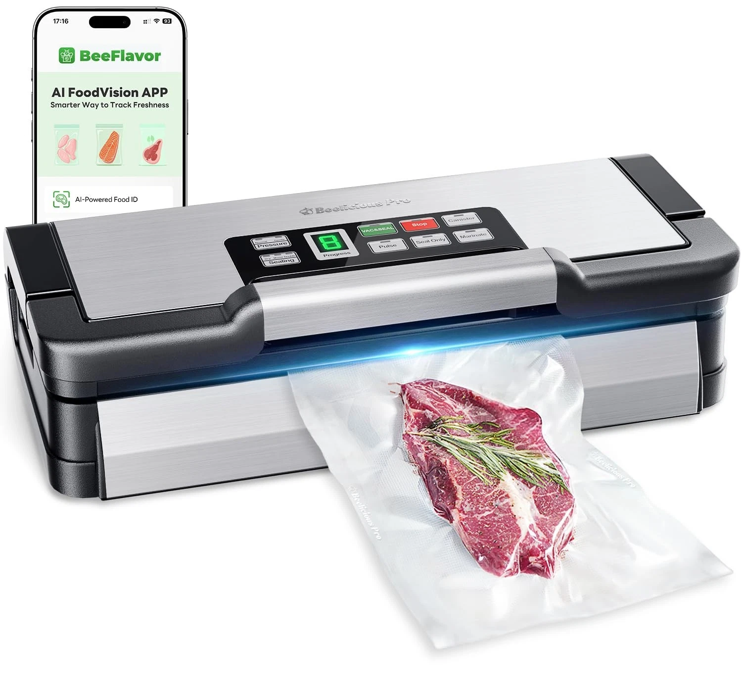 90Kpa Powerful Vacuum Sealer, with 10-in-1 Functions,Double Seal & Double Pump
Opens in a new window