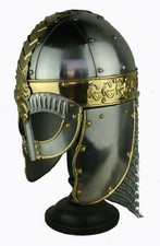 Normannen Wikinger Helm Maske Beowulf Gjermundbu Kettenbrünne  LARP sca R240
