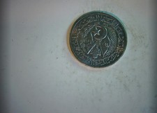 Algeria 1964 1 Dinar Algerian 1 Dinar (crescent and star / map outline) Coin