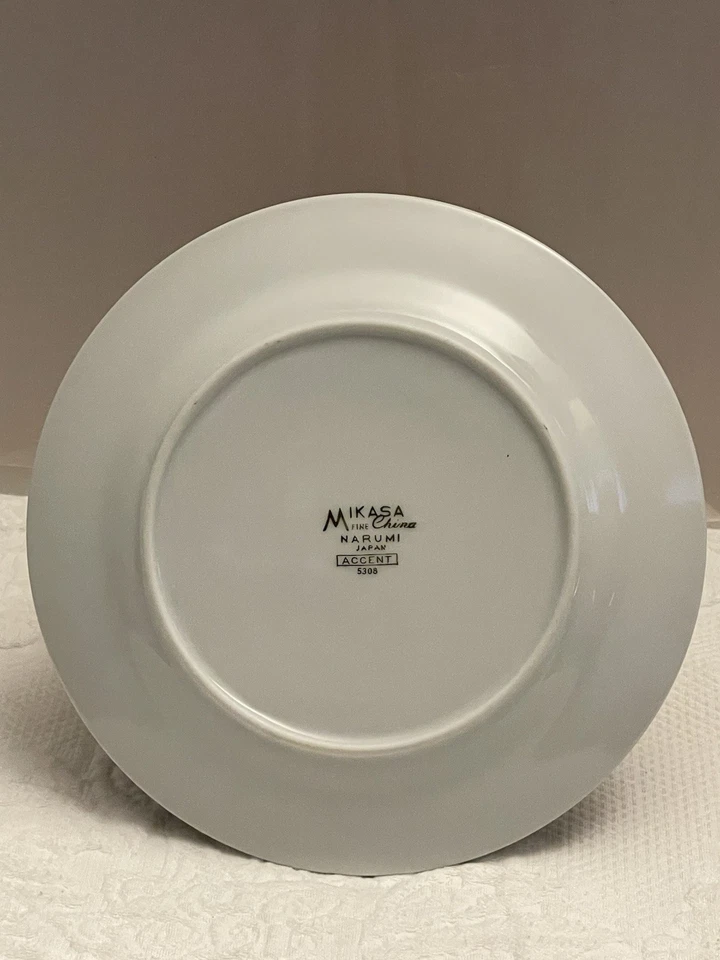 Ajuste de lugar Mikasa Accent S308 4 piezas - Narumi Japón borde gris azul floral Foto 3 de 4