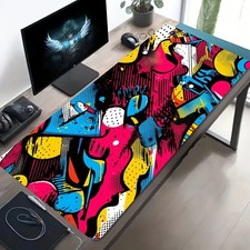 1 Large-sized Esports Gaming Mouse Pad Featuring Colorful Pop Art-style Geometr